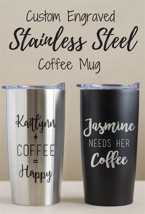 Custom Engraved Stainless Steel Coffee Mug Personalizedcoffeemug