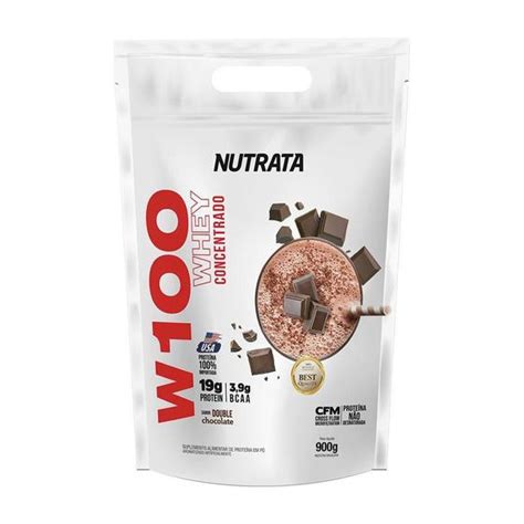 Whey Protein Concentrado W100 Nutrata 900gr Refil Original Massa