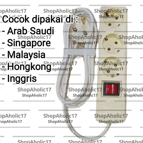 Jual UK Plug Male Travel Stop Kontak To EU Plug Female Arab Saudi