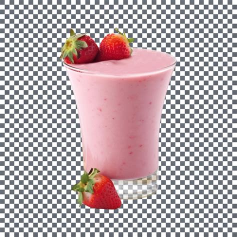 Delicioso Vaso De Batido De Fresa Aislado Sobre Fondo Transparente