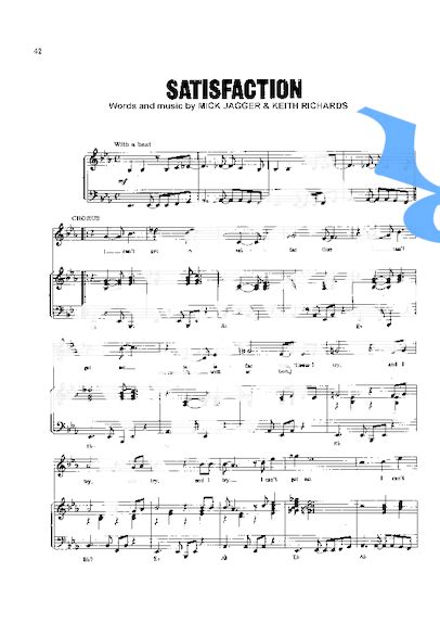 I Can´t Get No Satisfaction The Rolling Stones Partitura Para Piano