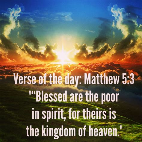 Verse Of The Day Matthew Niv Blessed Are The Poor In Spirit For