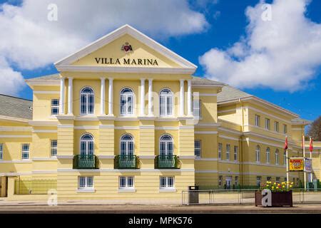 The elegant restored Villa Marina entertainment venue complex and public Colonnade Gardens ...