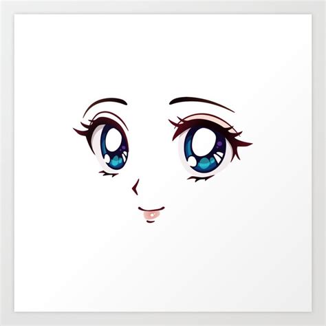 Cute Anime Face Art Print by N0mAdsLAnd | Society6