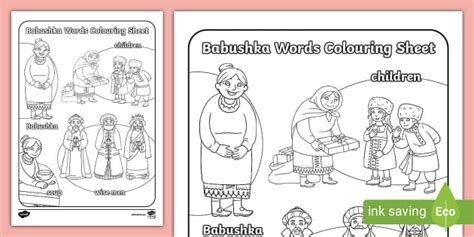 Babushka Words Colouring Sheet öğretmen Yaptı Twinkl