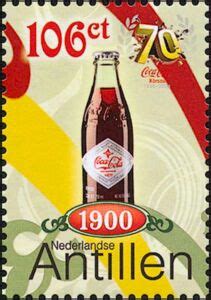 Stamp Coke Bottle From Netherlands Antilles Th Anniversary Of