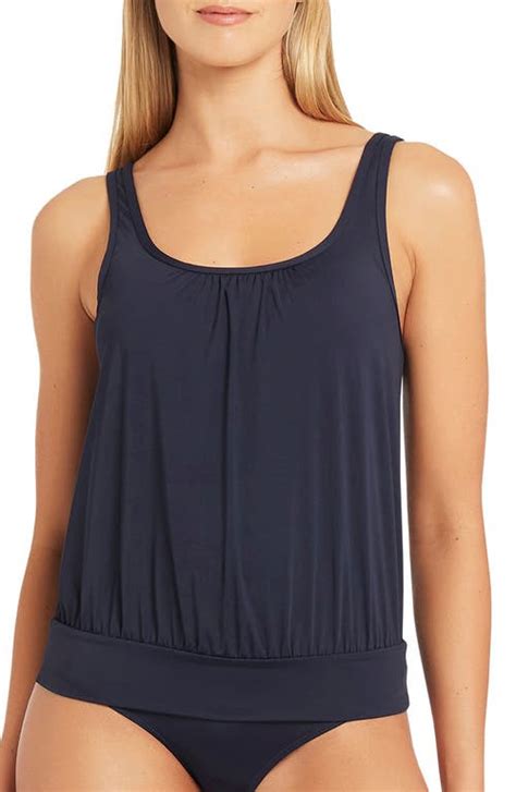 Sea Level Blouson Tankini Top Editorialist