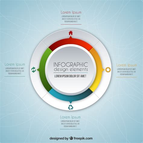 Premium Vector Colored Round Infographic Template