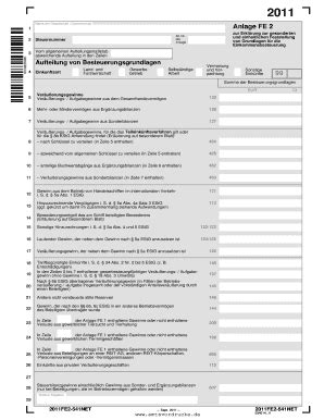 Ausfüllbar Online 2011 Name der Gesellschaft Gemeinschaft Anlage FE 2