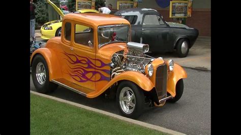 Golden Car Show Flame Paint Job On Hot Rod Youtube