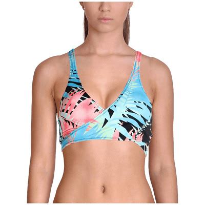 Sundazed Ariel Wrap Swimwear Bikini Top Tropical Print Multicolor Small