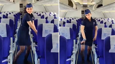 IndiGo Air Hostess Dances To Singer KiDis Touch It On Empty Flight