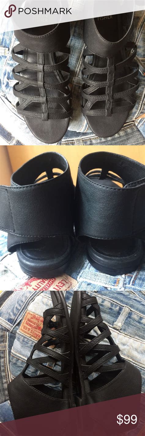 Eileen Fisher Black Leather Sandals 65 Black Leather Sandals Eileen