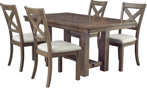 Moriville Grayish Brown Extendable Rectangular Dining Room Set By