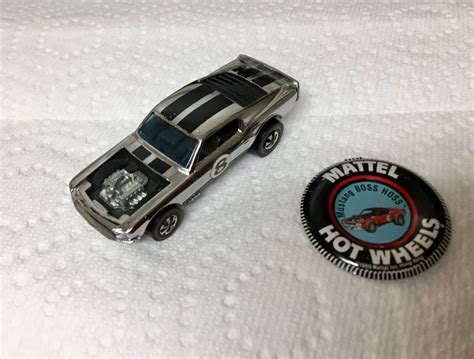 Vintage Hot Wheels 1969 Redline Spoilers Mustang Boss Hoss Chrome Club