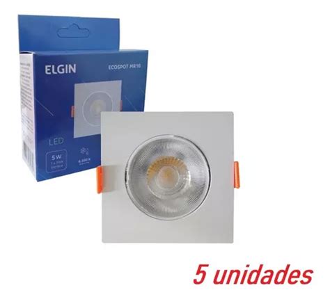 Kit Elgin De Foco LED Integrado Ajustable De 5 W 6500 K 5 Unidades