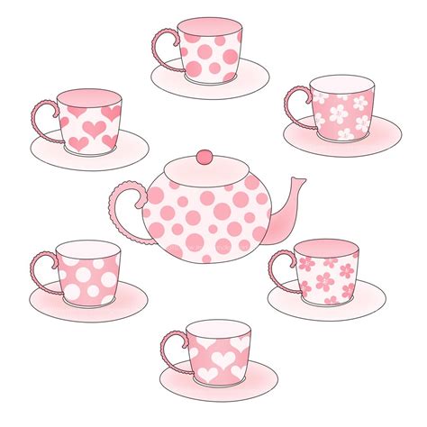 Pink Tea Set Clipart