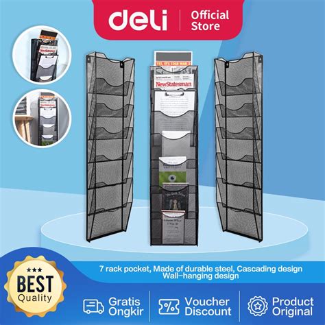 Jual Deli Hanging Magazine Rack Rak Majalah Koran Gantung Kantor 7