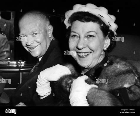 President Dwight D. Eisenhower and his wife, Mamie Eisenhower. ca. 1952 ...