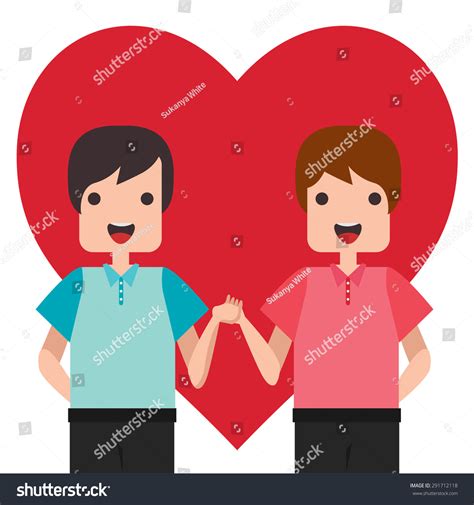 Cute Cartoon Gay Casual Clothesmen Stock Vector Royalty Free Shutterstock