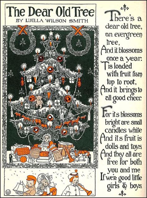 1927 Theres A Dear Old Tree An Evergreen Tree Poem