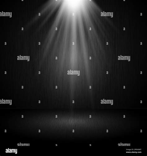 Dark Grunge Room Interior With Spotlight Shining Down Stock Vector