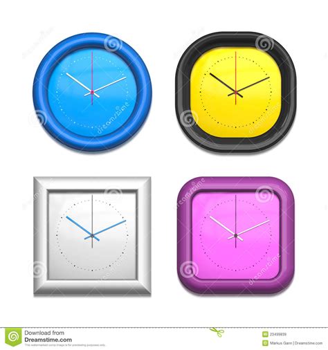 Cuatro Diversos Relojes Stock De Ilustraci N Ilustraci N De Minuto