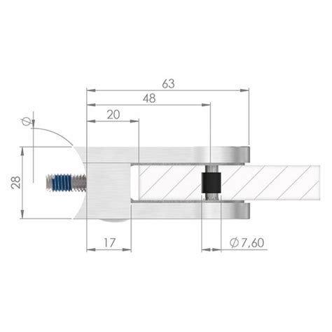 Glasklemme Modell Mit Abz Flacher Anschluss V A F R Mm Glas