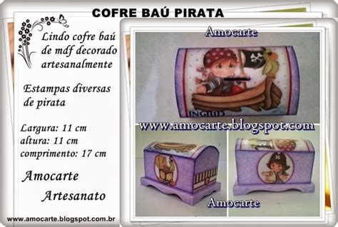 AmocArte Artesanato em mdf Cofre Baú Pirata