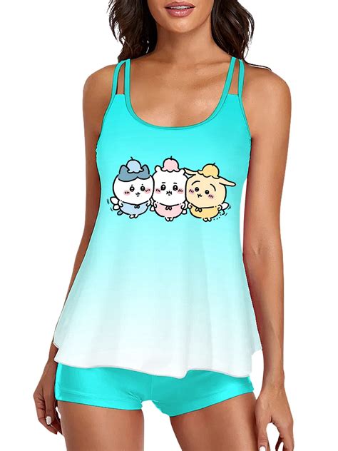 Chiikawa Women S Separate Swimsuit Bikini And Swimming Trunks Set Loose Soft And Comfortable For