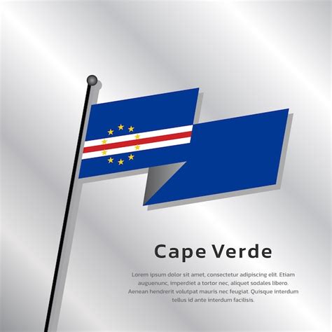 Ilustração Da Bandeira De Cabo Verde Modelo Vetor Premium