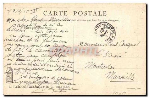 Carte Postale Ancienne Militaria P Le Ou Face Manuscrit Papier