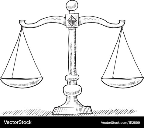 Doodle scales justice Royalty Free Vector Image