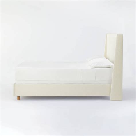 California King Encino Fully Upholstered Bed Cream Boucle Threshold