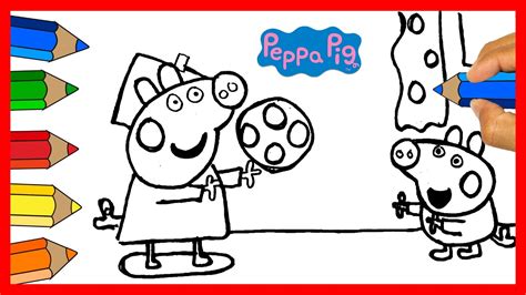 Como Dibujar A Peppa Pig Peppa La Cerdita Y George Jugando Futbol