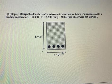 Solved Q Pts Design The Doubly Reinforced Concrete Chegg