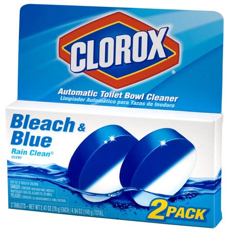 Clorox Bleach And Blue Automatic Toilet Bowl Cleaner Rain Clean Scent 2 Pack