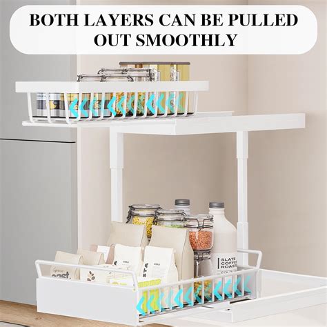 Snapklik MEIJIA Double Sliding Cabinet Organizer Drawer 2 Tier