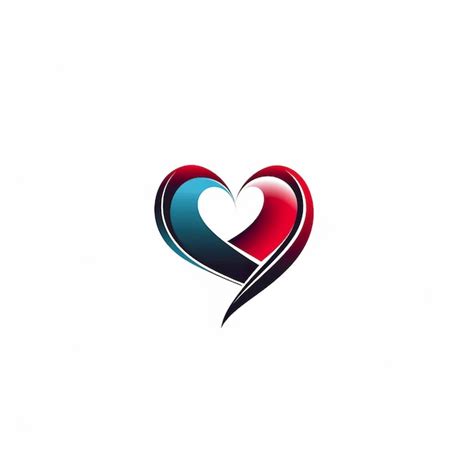 Un Logotipo De Corazón Rojo Y Azul En Una Imagen De Ai Generativa De