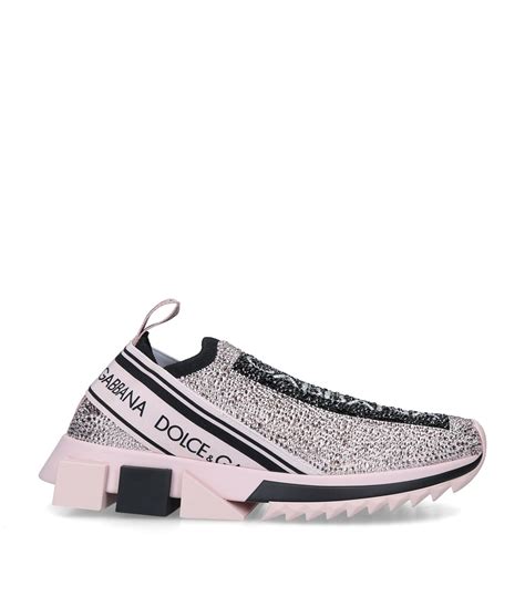 Womens Dolce And Gabbana Pink Sorrento Crystal Sneakers Harrods Us