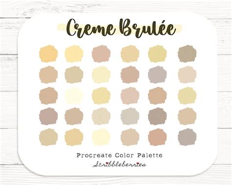 Vanilla Procreate Color Palette Colorful Palette Color Etsy