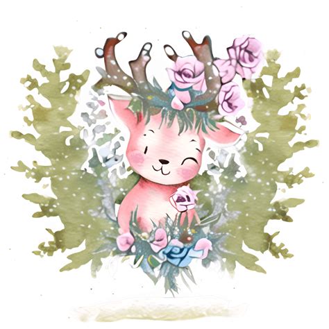 Adorable Baby Reindeer In Winter · Creative Fabrica