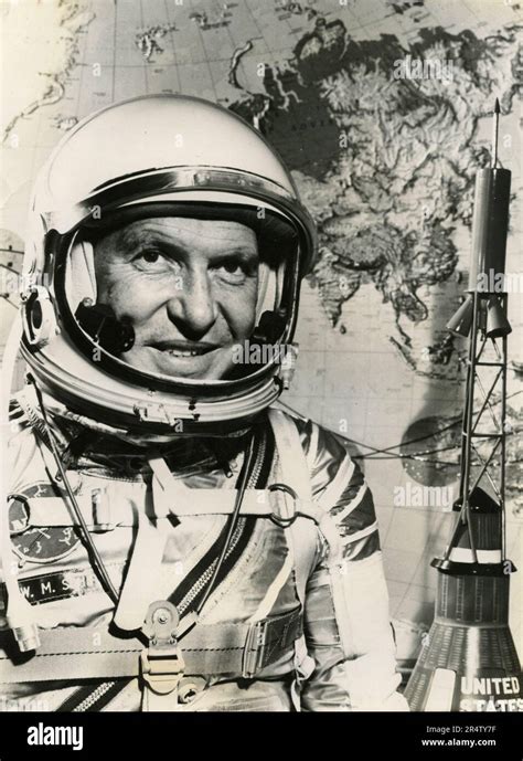 American Nasa Astronaut Wally Schirra With The Pressure Suit Close To A