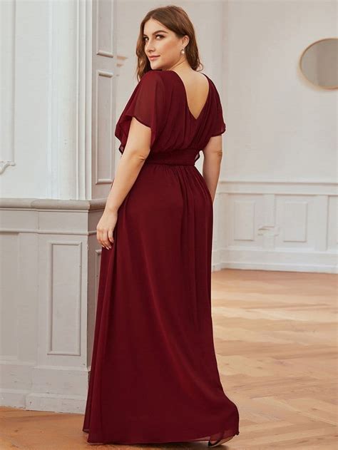 Evening Party Dress Plus Size Women A Line Empire Waist Chiffon Ever