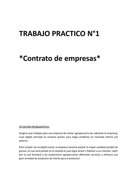 Trabajo Practico N1 DE Contrato DE Empresas TRABAJO PRACTICO N