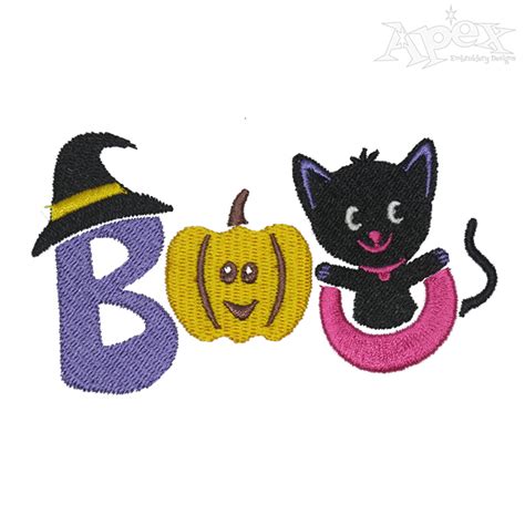 Halloween Boo Applique Embroidery Design Apex Embroidery Designs