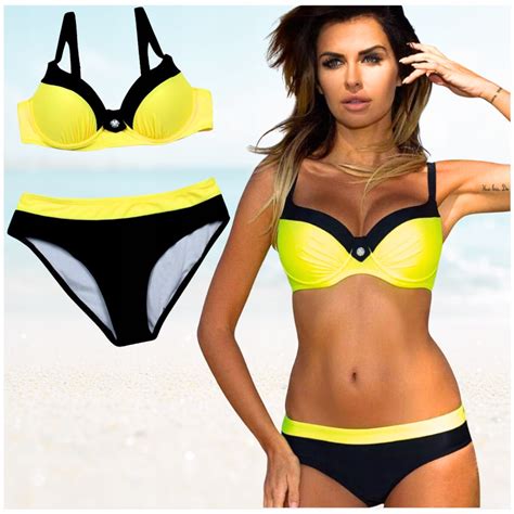 Kostium K Pielowy Bikini Biustonosz Push Up Damski Allegro Pl