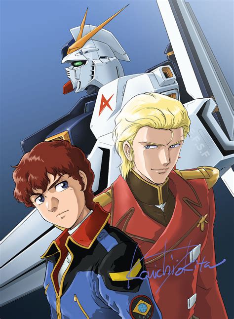 Char Aznable Amuro Ray And Nu Gundam Gundam And 1 More Drawn By