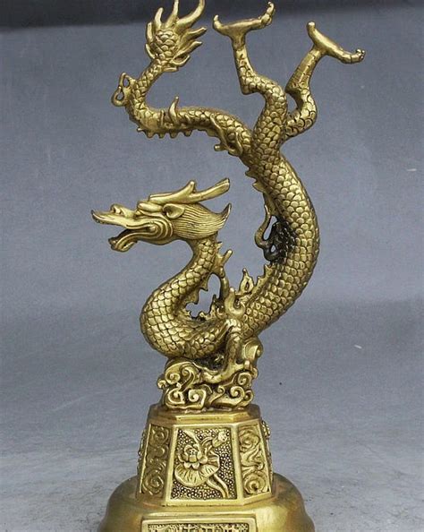 9 China Fengshui Brass Fly Dragon Dragon Zodiac Animal Auspicious