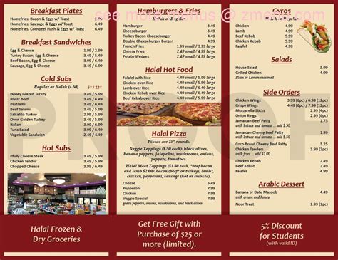 Menu at Noor Halal Food & More, Johnson City